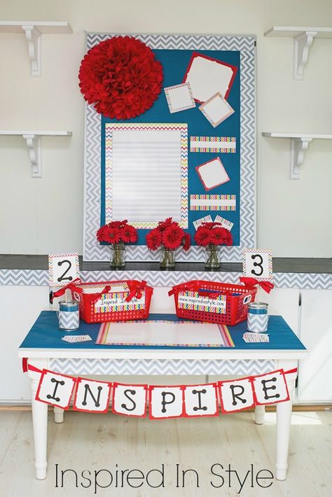 See why Melanie says it’s the “Year of the Chevron” in her latest blog! Preppy Classroom, Pretty Classroom, Blue Classroom, Patriotic Classroom, Red Classroom, Classroom Designs, Nautical Classroom, Data Room, Classroom Wishlist