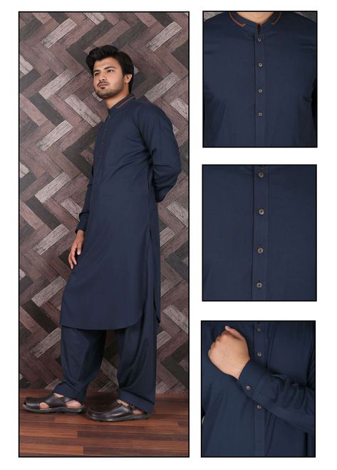 Buy Aizaz Zafar Wash N Wear Formal Men Shalwar Kameez - 685 Navy Blue- Online in Pakistan Boys Kurta Design, Boys Kurta, Pakistani Designer Suits, Shalwar Kameez, Kurta Designs, Jacquard Fabric, Designer Suits, Things To Buy, Pakistan