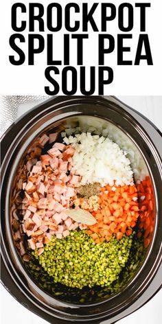 Split Pea Slow Cooker, Split Pea Lentil Ham Soup, Recipes Using Split Peas, Ham And Lentil Soup Crockpot, Split Pea And Ham Soup Crock Pot, Crockpot Split Pea And Ham Soup, Split Pea And Ham Soup Stove Top, Crockpot Soups And Stews, Pea Soup Crockpot