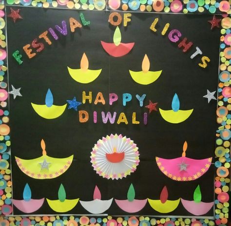 Bord Decoration For Diwali, Soft Board Border Decoration For Diwali, Diwali Decorations In School, Diwali Chart Ideas For School, Diwali Decoration For School Board, Diwali Decorations At School Board, Board Decoration For Diwali, Diwali Notice Board Decoration, Diwali Soft Board Decoration