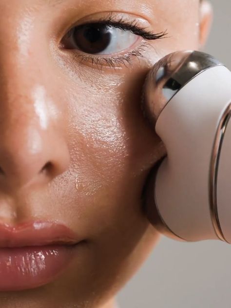 The Best Microcurrent Devices To Tone & Firm Your Skin | SheerLuxe Skincare Devices Aesthetic, Microcurrent Facial Device, Glowing Body Skin, Poster Spa, Skincare Device, Nuface Trinity, Health Device, Email Marketing Design Inspiration, Facial Devices