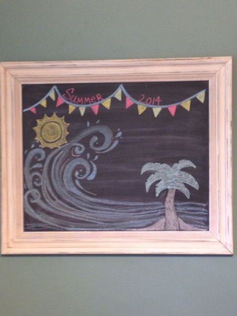 Summer Chalkboard Art 9 Chalkboards Ideas, Blackboard Ideas, Summer Chalkboard Art, Summer Chalkboard, Chalkboard Inspiration, Chalk Designs, Chalk Prints, Fun Chalk Art, Chalkboard Art Quotes