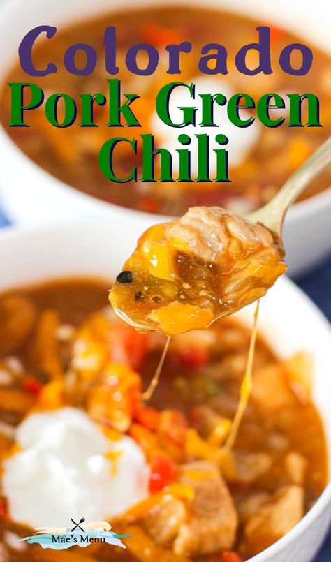 Colorado Pork Green Chili Recipe, Colorado Pork Green Chili, Pork Green Chili Recipe Colorado, Crock Pot Green Chili, Colorado Green Chili Recipes, Pork Green Chili Recipe, Green Pork Chili, Chili Recipe Instant Pot, Shipwreck Casserole