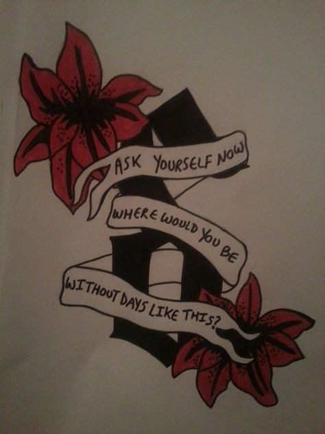 Shinedown tattoo design colour by FallenAngel268 on Deviantart Music Tats, Shinedown Lyrics, Shinedown Tattoos, Thigh Tat, Tattoo Quote, Lyric Tattoos, Calf Sleeve, Days Like This, Diamond Eyes