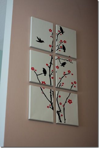 Multiple Canvas Art, Metal Tree Wall Art, Birds And Flowers, Diy Vinyl, Tableau Art, Diy Canvas Art, Diy Canvas, Tree Painting, Diy Wall Art