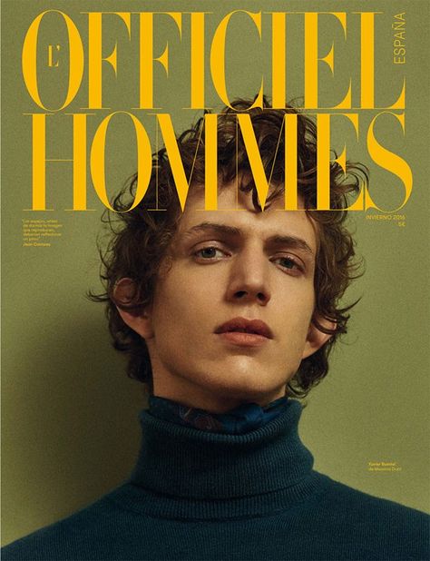 Officiel HOMMES - Spain Layout Editorial, Magazine Design Cover, Magazine Front Cover, Mens Editorial, Male Fashion Trends, Artist Portfolio, Graphic Design Trends, A Magazine, Graphic Design Posters