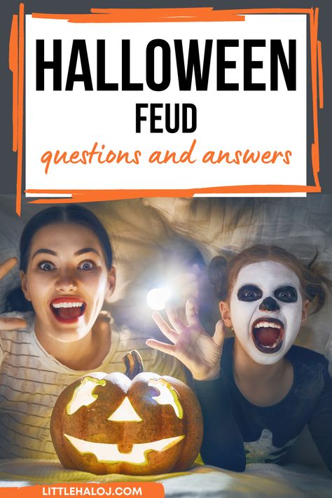 Halloween Family Feud Game, Halloween Family Feud Questions And Answers, Halloween Family Fued Game, Halloween Family Feud Questions, Halloween Jeopardy Questions, Halloween Jepordy Questions, Halloween Jepordy, Family Fued Game Diy Questions, Witch Brunch