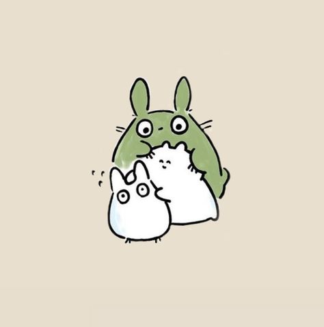 Totoro And Friends, Friends Icon, Studio Ghibli, Green, Animals, White