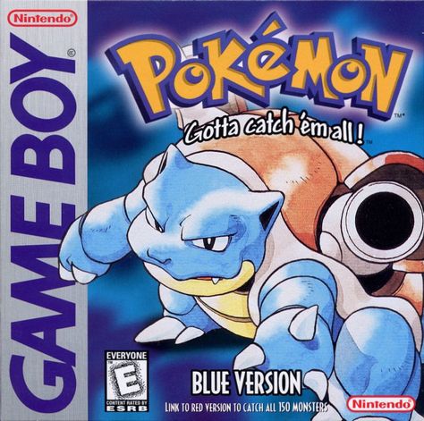 Pokémon Blue Version (1998) Game Boy box cover art - MobyGames Pokemon Game Boy, Bleach Vs Naruto, Gameboy Pokemon, Super Mario Land, 150 Pokemon, Pokemon Red Blue, Gameboy Games, Nintendo Console, Pokemon Blue