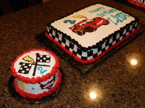 Lightening McQueen birthday cake and smash cake. http://www.facebook.com/BeccasEdibleCreations Cars Birthday Smash Cake, Lightning Mcqueen 1st Birthday Cake, Cars Smash Cake Disney, Cars First Birthday Cake, Disney Cars Smash Cake, Lighten Mcqueen Birthday Cake, Lightning Mcqueen Cake Pops, Lightening Mcqueen Cakes, Race Car Smash Cake