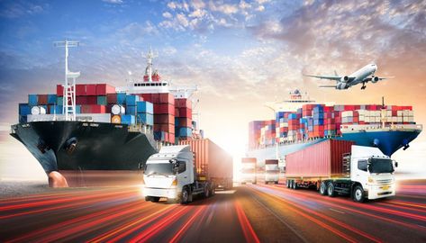 Logistics Network, Cargo Services, Freight Forwarder, Logistics Transportation, Ocean Freight, Air Freight, Transportation Services, Sunset Sky, Global Market