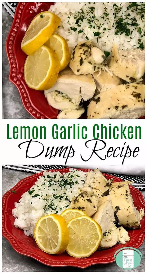 Lemon Garlic Chicken Dump Recipe - Freezer Meals 101 Dump Chicken, Chicken Freezer, Chicken Freezer Meals, Slow Cooker Freezer Meals, Freezable Meals, Lemon Garlic Chicken, Dump Meals, Freezer Meal, Make Ahead Meals