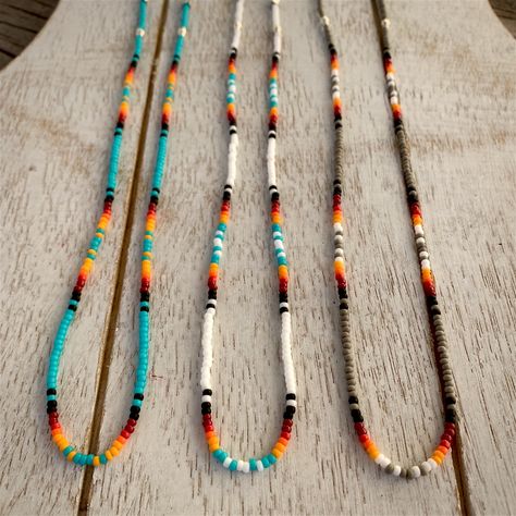 These beautiful chokers are 12 inches with extensions chain. Claw clamp. And seed beads. Made to order. Western Chokers, Western Fashion Jewelry, Simple Beaded Necklaces, Western Bracelets, Cowgirl Accessories, Country Jewelry, Beautiful Chokers, Making Necklaces, Beaded Jewelry Necklaces