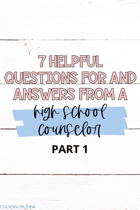 Here is a summary of questions and answers to/from a high school counselor from other school counselors. This post covers a range of topics like college and career readiness, 504 plan organization, and the management of tough parents. #counselorclique High School Counselor Organization, High School Counselor Resources, School Counseling High School, High School Counseling Office, School Counselor Organization, Academic Coach, Plan Organization, College And Career Readiness, School Guidance Counselor