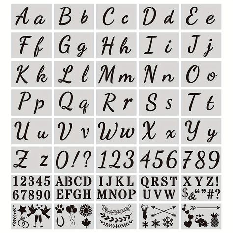 kostenloser Versand, schnellerer Kundendienst Diy Bullet Journal, Stencil Lettering, Small Alphabets, Alphabet Templates, Number Stencils, Alphabet Stencils, Large Stencils, Cursive Letters, Diy Art Projects