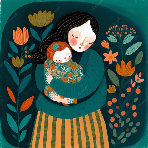 Mother Illustration Art, Mom Illustration Art, Mothers Illustration, Mother And Baby Drawing, Baby Illustration Art, Breastfeeding Illustration, Mother And Child Illustration, Mother And Daughter Illustration, Mama Illustration