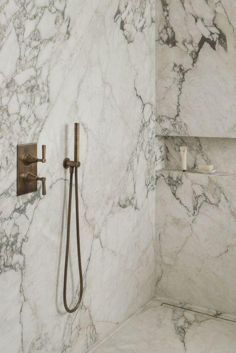 Vagli Marble, Calacatta Vagli, Large Shower Tile, Square Bath, Stone Shower, Painted Cupboards, Shower Mirror, Marble Showers, Bathroom Design Inspiration