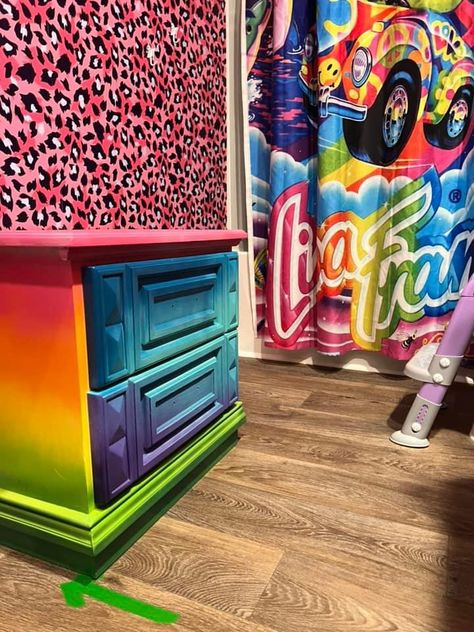 Lisa Frank bathroom Lisa Frank Bedroom, Scene Room, Girls Room Design, Lisa Frank, Funky Furniture, Refurbished Furniture, Girls Room, Diy Projects To Try, Girl's Room