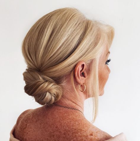 Image 1 of 1 Mother Of The Bride Chignon, Updo For Mother Of Bride, Mother Of Bride Hairdo, Up Do Mother Of The Bride, Mother Of Bride Hairstyles Short, Mother Of The Bride Updo Hairstyles, Mother Of The Bride Hairstyles Over 50 Mom Wedding Hairs, Mother Of The Bride Hair Updo, Mother Of The Groom Updos