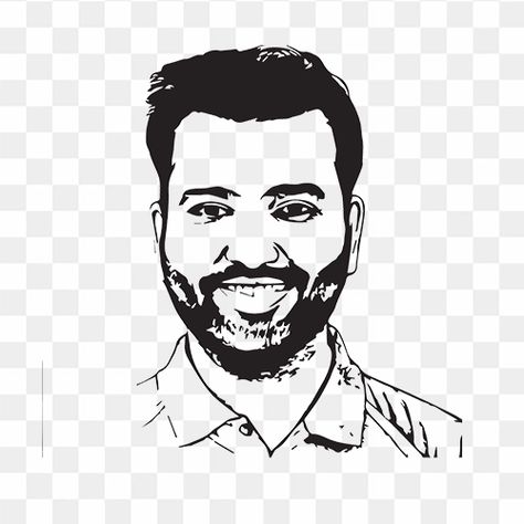 Rohit Sharma Sketch, Rohit Sharma Drawing, Dora Cartoon, Cricket Logo Design, Cricket Logo, Face Stencils, Beast Wallpaper, Photo Clipart, Rohit Sharma