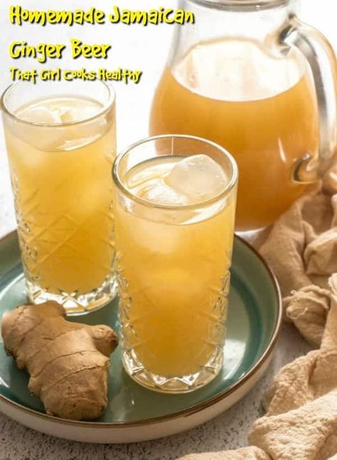 Jamaican Ginger Beer Recipe Jamaican Ginger Beer Recipe, Ginger Ale Recipe, Ginger Beer Recipe, Kiss Goodbye, Beer Recipe, Ginger Drink, Ginger Cake, Fruitcake Recipes, Girl Cooking