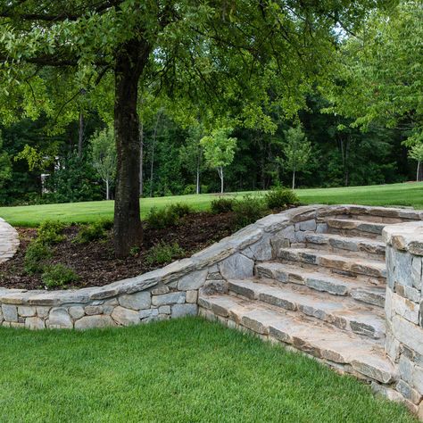 75 Beautiful Retaining Wall Pictures & Ideas - December, 2021 | Houzz Modern Farmhouse Retaining Wall, Retaining Wall With Fence On Top, Basement Retaining Wall Ideas, Low Retaining Wall Ideas, Basement Retaining Wall, Low Retaining Wall, Steep Backyard, Retaining Wall Steps, Retaining Wall Ideas