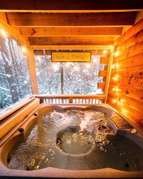 Hot Tub Room, Rustic Home Interiors, Rustic Porch, Cabin In The Woods, Porch Design, Hot Tub Outdoor, Cabin Life, Outdoor Wood, Cabins In The Woods