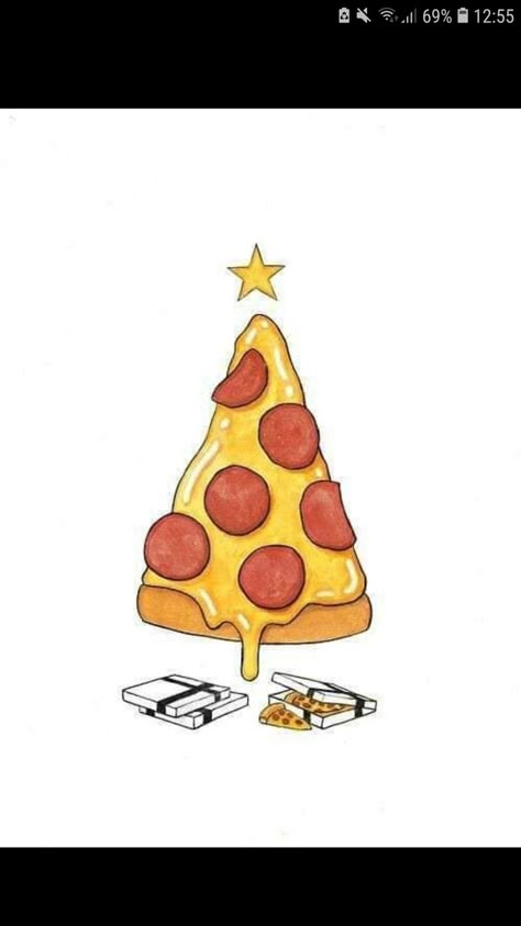 December Wallpaper, Christmas Tree With Presents, Hello December, Wallpapers Android, Christmas Card Art, Love Pizza, Pizza Pizza, Christmas Drawing, Iphone Backgrounds