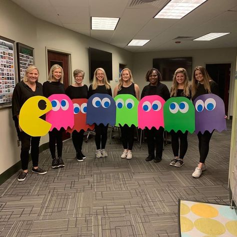 Group Halloween Outfits, Play Doh Costume, Pac Man Costume, College Halloween Parties, Funny Group Costumes, Monsters Inc Halloween, Diy Group Halloween Costumes, Halloween Office Party