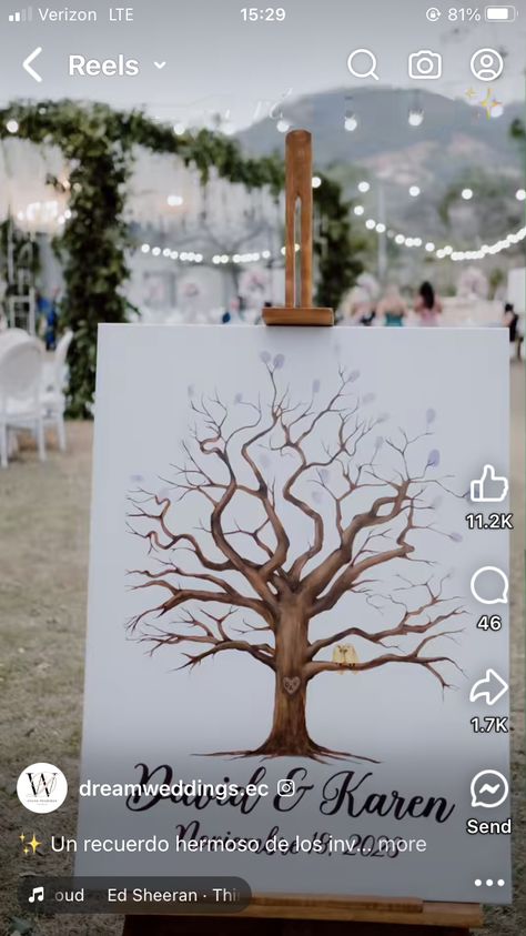 The guests place their fingerprint (instead of a leaf) as part of the guest book! Fingerprint Guest Book Wedding, Fingerprint Guestbook, Guest Book Wedding, Book Wedding, The Guest, Wedding Book, Wedding Guest Book, Guest Book, Fingerprint