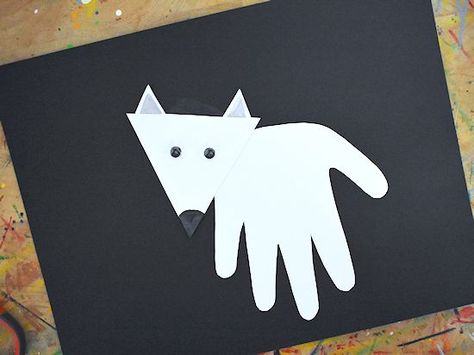 Handprint Arctic Fox Craft #winter #animalcraft #handprintcraft #kidscraft #kidcrafts Arctic Fox Crafts For Toddlers, Artic Fox Crafts For Toddlers, Arctic Fox Crafts, Arctic Fox Craft Preschool, Artic Fox Craft For Kids, Attic Animals Preschool, Fox Craft Preschool, Arctic Fox Craft, Arctic Animal Craft