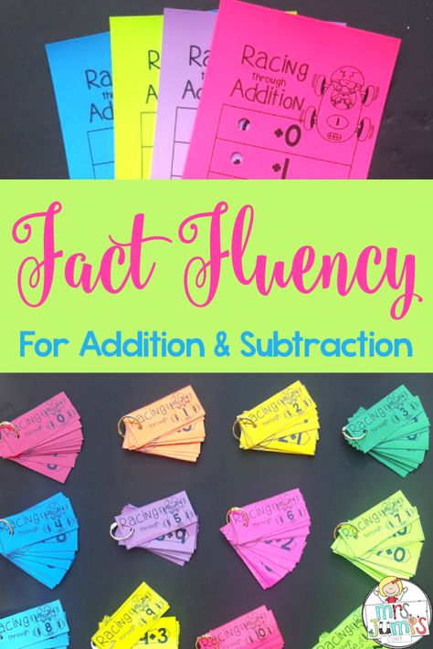 What is Fact Fluency? Fact fluency is knowing a math fact with accuracy and automaticity.  Rather than needing to use math strategies to figure it out first-grade students should be able to see an addition or subtraction problem within 10 and give the answer within 3 seconds.  It is recommended that kindergarten students have math … Fact Fluency Activities, Games For Kindergarten, Math Fact Games, Math Flash Cards, Fluency Activities, Math Fluency, Math Fact Fluency, Kindergarten Games, Fact Fluency