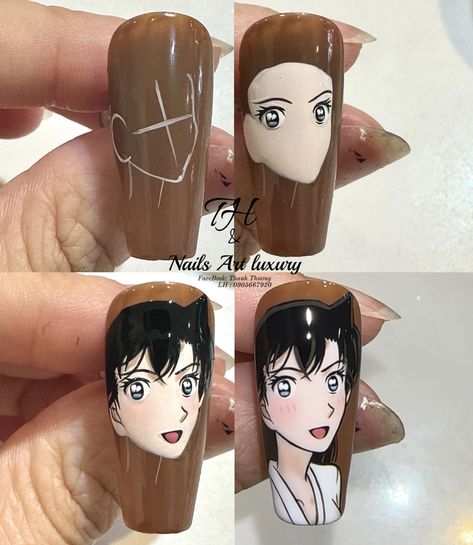 Nail Chibi, Nail Anime, Anime Nail, Fake Nails Designs, Solid Color Nails, Nail Techniques, Anime Nails, Nail Designs Spring, Fake Nails