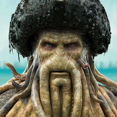 Learn How To Sculpt A Realistic Head With This PDF Guide For Beginners Davy Jones Pirates, Skull Model, 3d Portrait, Digital Sculpture, Creepy Tattoos, Octopus Art, Film Disney, Davy Jones, Classic Monsters