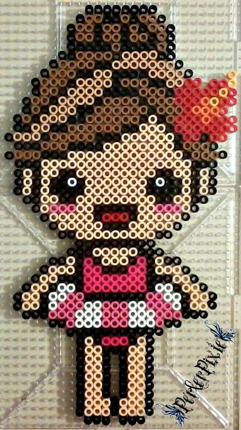 Ballerina Girl by PerlerPixie on DeviantArt Ansan, Pixel Beads, Fuse Bead Patterns, Hama Beads Design, Perler Crafts, Diy Perler Bead Crafts, Aqua Beads, Bead Sprite, Hama Beads Patterns