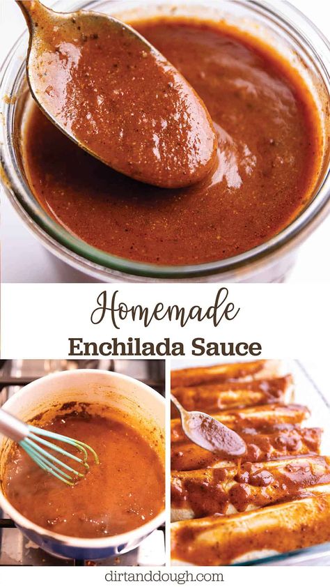 Quick and easy homemade enchilada sauce. Spice up any enchilada dish with this version that is silky, smooth and bursting with flavor. Made with avocado oil, flour, spices, chicken broth, and tomato paste. Once you make your own, I guarantee you will never want to buy store-bought again. Mexican Sauces, Recipes With Enchilada Sauce, Red Enchiladas, Homemade Enchilada Sauce, Homemade Enchiladas, Red Enchilada Sauce, Low Sodium Recipes, Enchilada Sauce, Homemade Sauce