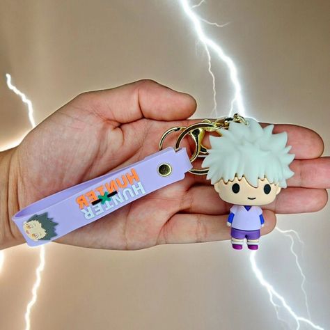 Hunter x Hunter - Chibi Killua Zoldyck keychain https://www.ebay.com/usr/onepatchman #anime #manga #weeb #hunterxhunter #hxh #killua #keychain #merch #smallbusiness Hxh Merch, Chibi Killua, Hxh Killua, Killua Zoldyck, Hunter X Hunter, Anime