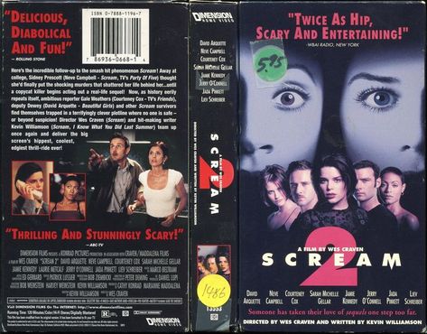 Vhs Box, Scream 2, Vhs To Dvd, Dvd Cover, Scream Movie, Movie Covers, Dvd Covers, Thriller Movies, Photo Editing Tutorial