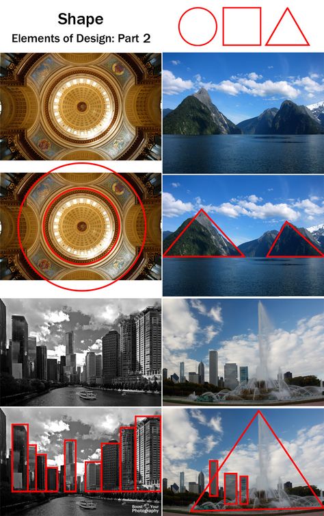 Shape: elements of visual design, part 2 | Boost Your PhotographyLearn how "seeing" shapes will make a positive impact in your photography! Shape Photography, Photography Elements, Photography Rules, Manual Photography, Digital Photography Lessons, Photography Settings, Photo Techniques, Fotografi Digital, Photo Composition