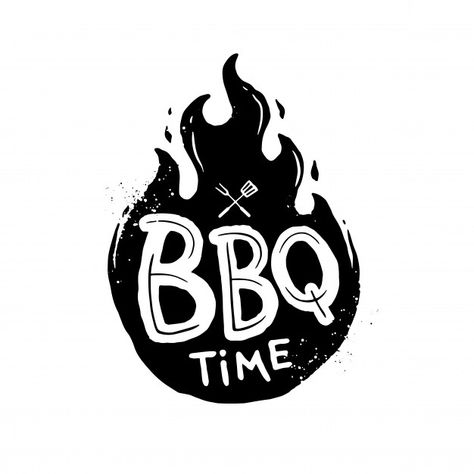 Fire Logo Design, Bbq Art, Cool Logo Design, Bbq Logo, Burger Logo, Fast Food Logos, Grill Logo, Typographie Inspiration, Logo Hipster