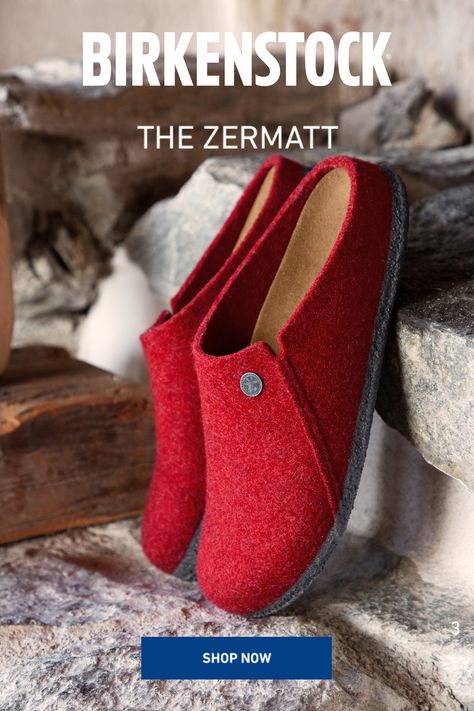 The BIRKENSTOCK Zermatt is our first true slipper. It features our iconic cork latex footbed, and to keep you extra cozy, it’s fully lined in genuine shearling that will keep your feet warm all winter long. The upper consists of soft genuine wool. Anatomically shaped cork/latex footbed lined with shearling Birkenstock Zermatt, What Should I Wear, Happy House, Zermatt, Girly Stuff, House Shoes, All Colors, Girly Things, Christmas Ideas