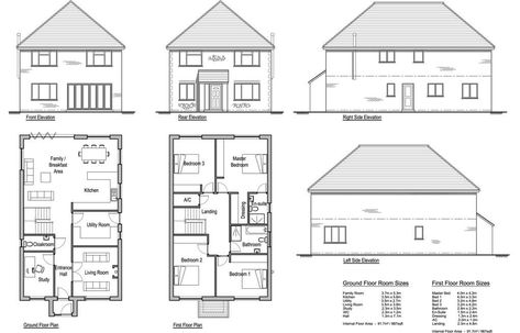 Tableware Inspiration, House Plans Uk, Layout House, 4 Bedroom House Designs, Rent To Own Homes, Timber Frame House, Looking For Houses, Free House Plans, House Design Exterior