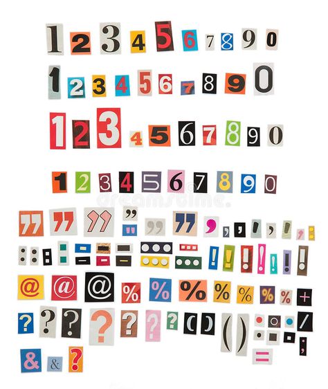 Newspaper numbers and symbols. Against white background , #ad, #numbers, #Newspaper, #symbols, #background, #white #ad Newspaper Numbers, Alfabet Font, Typographie Inspiration, Scrapbook Printing, Magazine Collage, Summer Scrapbook, Scrapbook Book, Scrapbook Stickers Printable, Scrapbook Journal