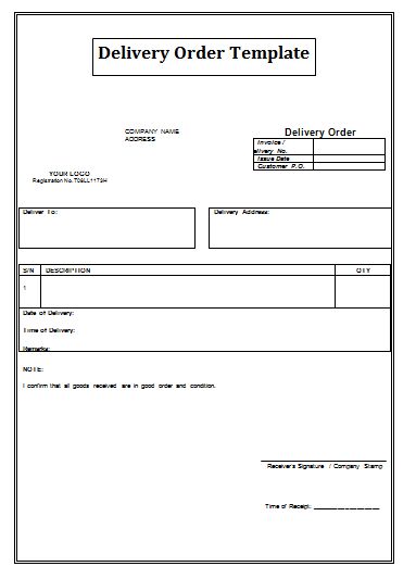 Delivery Order Templates | 2+ Free Printable Word, Excel & PDF Delivery Order Template, Memo Format, Free Proposal Template, Personal Budget Template, Order Template, Cornell Notes Template, Memo Template, Letter Template Word, Recipe Book Templates