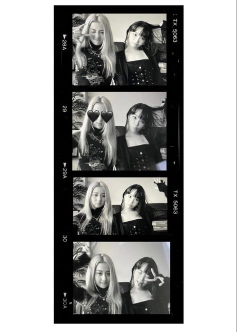 Lesserafim Poster Black And White, Lesserafim Prints, Lesserafim Poster Prints, Kpop Photobooth Strip, Lesserafim Film, Lesserafim Black And White, Enhypen Film Strip, Photobooth Best Friends, Enhypen Photobooth