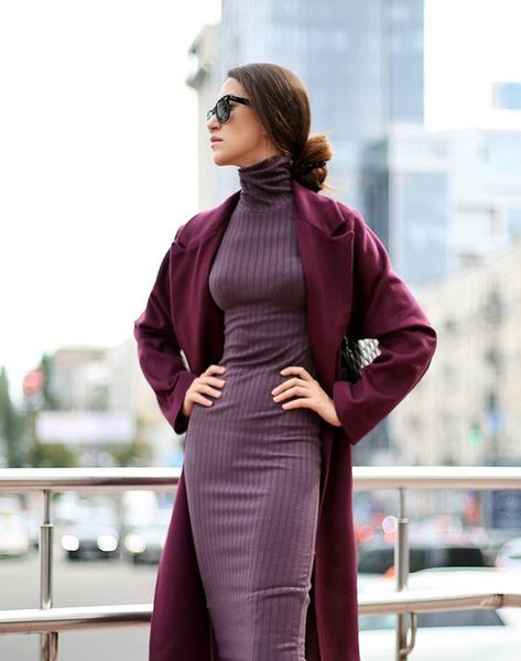 Ribbed Plum Sheath & Amethyst Topper. Casually Chic, Summer Attire, Womenswear Fashion, Ribbed Dresses, Womens Fashion For Work, Chic Fashion, Work Attire, Street Chic, Winter Fashion Outfits