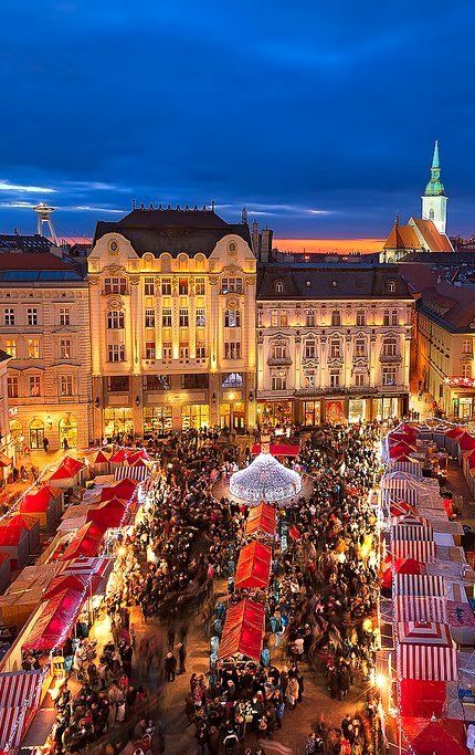 Christmas market in Bratislava, Slovakia | by Miroslav Petrasko (hdrshooter.com) Bratislava Christmas Market, Bratislava Christmas, Countries Aesthetic, Christmas Germany, Birthday 25, European Winter, European Christmas, Christmas Destinations, Bratislava Slovakia