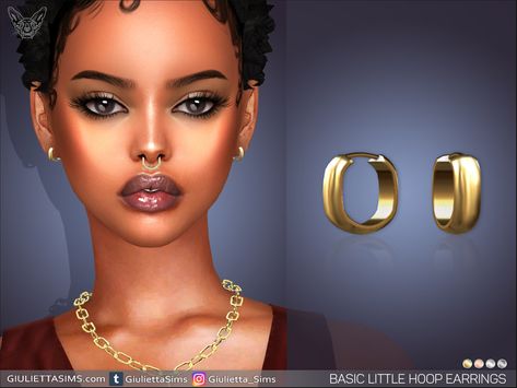 Heart Diamond Earrings, Little Hoop Earrings, Nose Piercing Ring, Sims 4 Cc Eyes, Play Sims 4, Free Sims 4, Sims 4 Cc Makeup, Sims 4 Game Mods, Play Sims