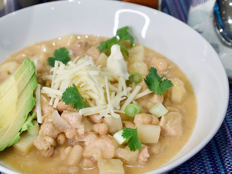 GERD-Friendly White Chili : Easy Healthy Recipes from Dr. Gourmet Gerd Recipes Dinner, Gerd Diet Recipes Crock Pot, Gerd Soup Recipe, Gerd Soups, Gerds Diet, Acid Reflux Soup Recipes, Gerd Friendly Soups, Acid Reflux Friendly Soups, Gerd Friendly Recipes Dinners