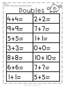 Doubles Facts Activities | Doubles facts, Doubles facts activities, First grade worksheets Doubles Facts Activities, Doubles Worksheet, Doubles Addition, Activities For First Grade, Doubles Facts, First Grade Worksheets, 1st Grade Math Worksheets, Kids Math Worksheets, Second Grade Math